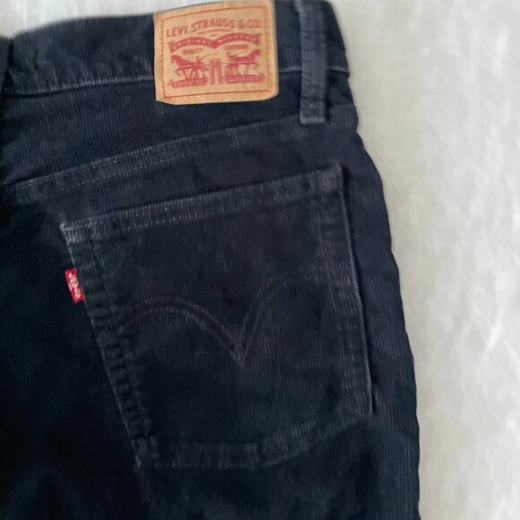 Levi's Womens Black High Rise Wedgie Straight Corduroy Jean Pants Size 30 - Picture 11 of 12